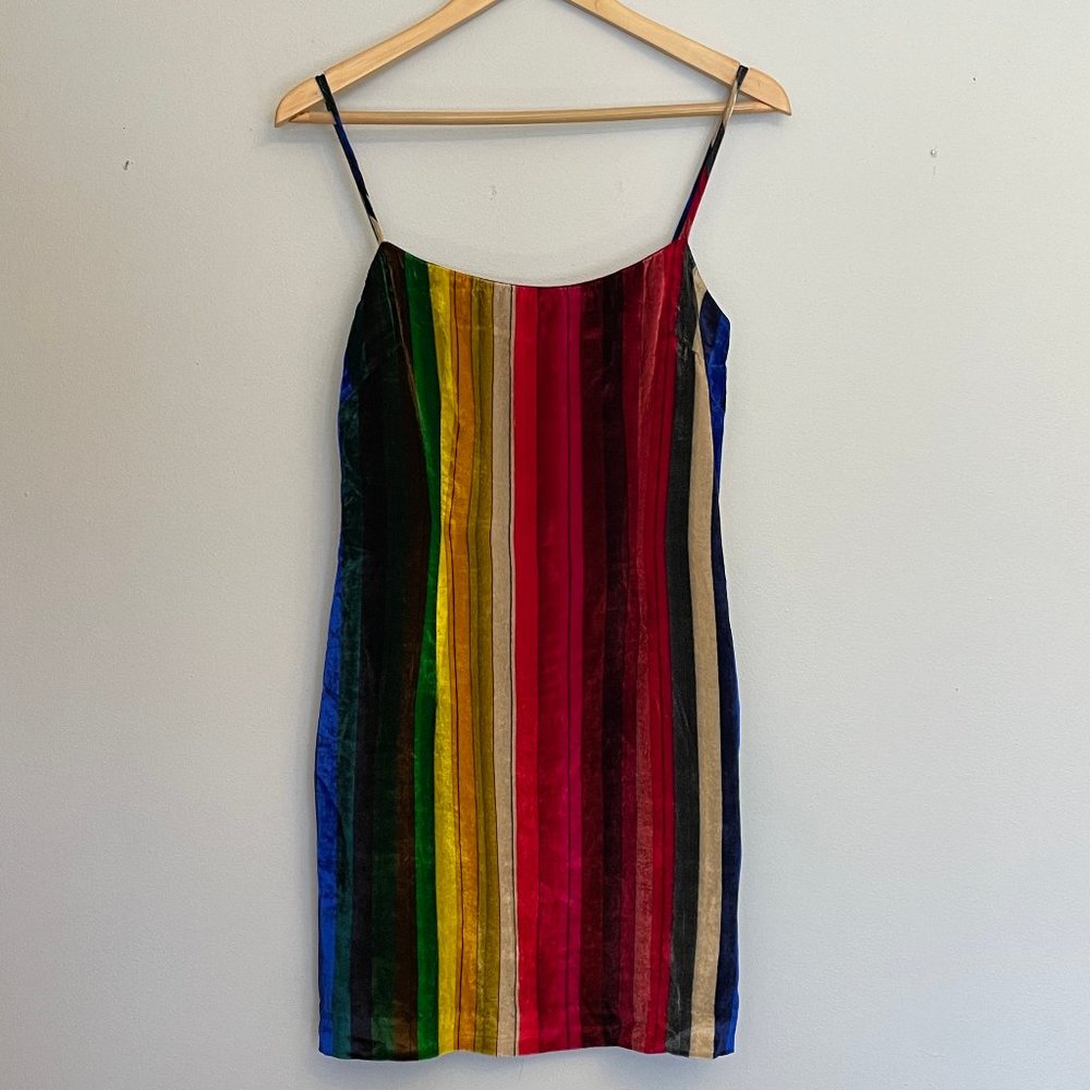 Milly Rainbow Mini Slip Dress